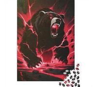 Infernal Bear Wrath 1000-Piece Adult Jigsaw Puzzle, 70x50cm/1000pcs, Low-dust White Pieces for Sorting; for A Quiet Evening Project at Home