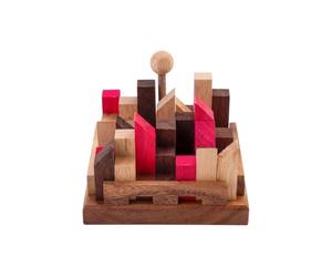 Infernal City Wooden Brain Teaser Puzzle - Difficult Logic Challenge with 11 Pieces and 13 Combinations, Ages 10+ 350140
