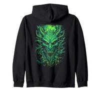 Infernal Dragon Head Fantasy Art Zip Hoodie