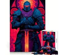 Infernal Knight Before The Sacred Glass with Glowing Sword 1000 Piece Jigsaws for Teenagers Puzzle DIY Fun Bright Hue Pattern Build Wall Accent (50x75cm)