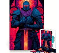 Infernal Knight Before The Sacred Glass with Glowing Sword Puzzle for Teenagers 1000 Pieces Sharp Brain Decompress Family Bond Birthday Idea (38x52cm)