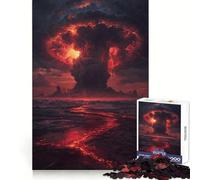 Infernal Volcano Explosion Over Ocean Jigsaws 1000 Pieces for Adults Sharp Thinking Smooth Thick Fun Activity Home Display (38x26cm)