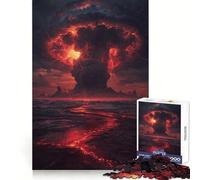 Infernal Volcano Explosion Over Ocean Teenager Jigsaw Puzzles 1000 Pieces Mind Workout Snug Connection Home Fun Festive Gift (50x75cm)