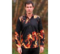 Inferno Blaze Placement Print Shirt CLAUDIO LUGLI Yellow XL