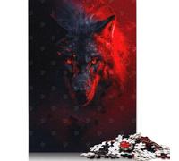Inferno Eyes of The Wolf 1000 Piece Jigsaw Puzzle Adults Puzzle Woodboard Jigsaws Puzzles Toy Educational Game 1000pcs (75x50cm)