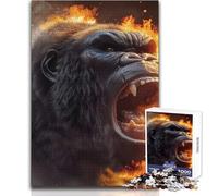 Inferno Roar Monkey Kong 1000 Piece Puzzle For Adults Play And Learn Smart Activity Unique Heartfelt Celebration Gift Size 50x75cm