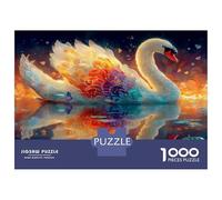 Inferno Swan Art 1000 Piece Difficult Puzzle Fiery Vibrant Hues - Thick Sturdy Recycled Puzzle Board & Super Difficult 1000 Piece Puzzle - Adult Puzzle Enthusiasts 38x26cm/1000pcs Gift for Adult Puzzl