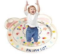 Inffant Tummy Time Pad - Vibrant Sensory Water Mat, Interactive Baby Activity Toy | Inflatable Cartoon Mat with Floating Stars, Foldable Travel Play Mat for Boys and Girls Early Development Fun
