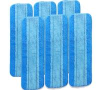 INFICRIME 6 Pack Microfiber Cleaning Pads for Bona Mop, Reusable Microfiber Mop Pads for 18 Inch Mop, Hardwood & Hard Surface Floors Replacement Cleaning Mop Pads, Machine Washes