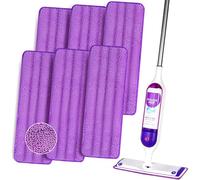 INFICRIME 6 Pack Reusable Microfiber Mop Pads Compatible with Swiffer PowerMop, Power Mop Pads Refills for 13 ''-15 '' Spray Mop, Machine Washable Pad Replacement for All Floor Types Cleanin