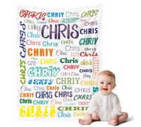 Infiher Personalised Blanket,Custom Blanket with Name,Personalised Baby Blanket for Boys and Girls,Customised Blanket Gifts for Birthday Baby Shower,Personalised Name Blanket for Kids Adults(White)