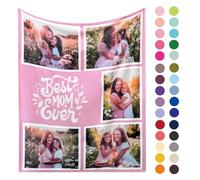 Infiher Personalised Blanket Gifts for Mum,Custom Blankets with Photos Text,Customised Blanket for Mum,Personalised Christmas Mothers Day Valentines Birthday Gifts for Mum from Daughter Son(5Photos)
