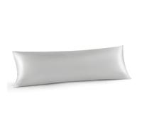 INFIIXSO Body Pillow Cover with Zipper, Luxury Mulberry Silk Body Pillow Case 20x54 Inches, Ultra Smooth and Soft Cooling Long Pillowcase, Gift for Women, Men(Light Grey)