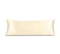 INFIIXSO Body Pillow Cover with Zipper, Luxury Mulberry Silk Long Body Pillow Case 20x54 Inches, Ultra Smooth and Soft Cooling Body Pillow Pillowcase, Gift for Women, Men(Ivory)