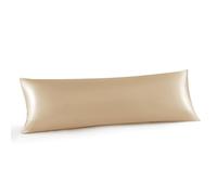 INFIIXSO Body Pillow Cover with Zipper, Luxury Mulberry Silk Long Body Pillow Case 20x54 Inches, Ultra Smooth and Soft Cooling Body Pillow Pillowcase, Gift for Women, Men(Champagne)