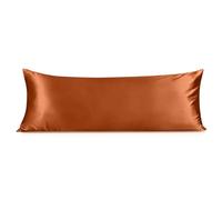 INFIIXSO Body Pillow Cover with Zipper, Luxury Mulberry Silk Body Pillow Case 20x54 Inches, Ultra Smooth and Soft Cooling Long Pillowcase, Gift for Women, Men(Orange)