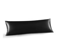 INFIIXSO Body Pillow Cover with Zipper, Luxury Mulberry Silk Body Pillow Case 20x54 Inches, Ultra Smooth and Soft Cooling Long Pillowcase, Gift for Women, Men(Black)