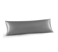 INFIIXSO Body Pillow Cushion Cover with Zipper, Luxury Mulberry Silk Long Body Pillow Case 20x54 Inches, Ultra Smooth and Soft Cooling Pillowcase, Gift for Women, Men(Grey)