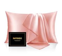 INFIIXSO Mulberry Silk Pillowcase for Hair and Skin, Silk Pillow Cases Queen Size Set of 2 with Hidden Zipper 20"x30", Ultra Smooth and Soft Cooling Pillow Cases for Hot Sleepers(Blush Pink, 2 Pack)