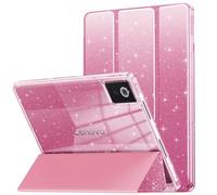INFILAND Case for Lenovo Idea Tab 11" 2025 Cute Glitter Clear Slim Protective Cover with Pencil Holder for Kids, Girls, Woman Fit Lenovo Idea Tab 11 Inch TB-336ZU/336FU (Pink)