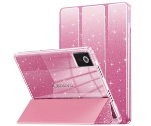INFILAND Case for Lenovo Idea Tab 11" 2025/Moto Pad 2026 Cute Glitter Clear Slim Protective Cover with Pencil Holder for Kids, Girls, Woman Fit Lenovo Idea Tab 11 Inch TB-336ZU/336FU (Pink)