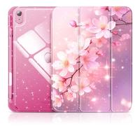 INFILAND Compatible with iPad A16 11th Generation 11 Inch 2025 Case, iPad Case 10th Generation 10.9 Inch, Glitter Cover with Sparkly Clear Back, Pencil Holder, for Kids Girls (Blossom Pink Glow)