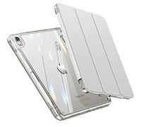 INFILAND Compatible with iPad Air 6th Generation Case 11 inch, iPad Air 5th/4th Generation Case 2020 10.9 inch with Crystal Clear Back & Frame [ Anti-Yellowing ] with Pencil Holder (Silver)