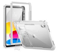 INFILAND Kids Case for iPad A16 11 inch 11th Generation,iPad 10th Generation Case 10.9 Inch, Heavy Duty Shockproof Protective Cover with Stand, Glitter Clear Cute Shell for Girls, Women (Solid Silver)