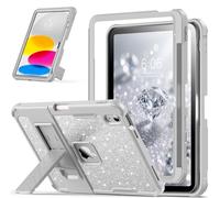 INFILAND Kids Case for iPad A16 11 inch 11th Generation,iPad 10th Generation Case 10.9 Inch, Heavy Duty Shockproof Protective Cover with Kickstand, Glitter Cute Shell for Girls, Women (Clear)