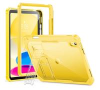INFILAND Kids Case for iPad A16 11 inch 11th Generation,iPad 10th Generation Case 10.9 Inch, Heavy Duty Shockproof Protective Cover with Stand, Glitter Clear Cute Shell for Girls, Women (Solid Yellow)