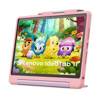INFILAND Kids Case for Lenovo Idea Tab 11 Inch 2025 (TB-336ZU/TB-336FU)/Moto Pad 2026, Durable Soft Shockproof Stand Protective Cute Cover with Handle for Boys Girls(Pink-Purple)