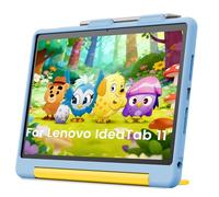 INFILAND Kids Case for Lenovo Idea Tab 11 Inch 2025 (TB-336ZU/TB-336FU)/Moto Pad 2026, Durable Soft Shockproof Stand Protective Cute Cover with Handle for Boys Girls (Blue-Yellow)