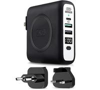 InfinaCore P3 Pandora Portable Power Bank for iPhone & Android - 3-in-1 FastCharge Wireless Charger - Charger for USB C & USB 2.0 Cables - W/Global Adapters - Travel Essentials - Midnight Black