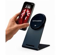 InfinaCore T1 Foldable Qi2 Certified Wireless Charging Stand Compatible with MagSafe Portable iPhone Mount Desktop Bedside Travel Essential Dock for Desk Nightstand Magnetic Phone Holder Fast Charge