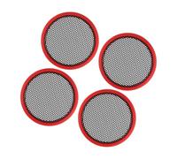 INFINAUTO 1.5 Inch Speaker Grills Cover for Car Mesh Round Red - 4 Pcs Stylish Design