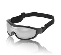 INFINAUTO 1 Pc Motorcycle Riding Goggles PC PU Cycling Sunglasses Silver Tone Lens Black Frame
