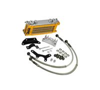 INFINAUTO 1 Set Gold Tone Engine Oil Cooler Standard Cooling Radiator Kit Universal for Dirt Bike Pit Bike Monkey Bike ATV Quad 50CC-160CC Engines Stylish Design
