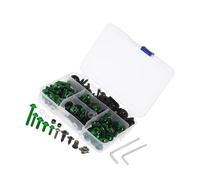 INFINAUTO 195pcs Universal Motorcycle Fairing Body Bolts Fastener Clips Screws Nuts Green for Kawasaki for Suzuki for Honda for Yamaha for BMW Stylish Design