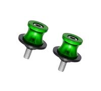 INFINAUTO 2 Pcs 8mm Metal Motorcycle Rear Stand Swing Arm Spool Sliders Green Stylish Design
