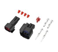 INFINAUTO 2 Pin Fuel Injector Waterproof Connector Plug, 1.5mm Series Male Female Wire Terminal Connector for Chevrolet Plastic Copper Black, 1 Set