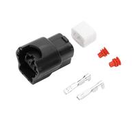 INFINAUTO 2 Pin Fuel Injector Waterproof Connector Plug, 2.2mm Series Female Wire Terminal Connector for Nissan Plastic Copper Black, 1 Set