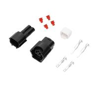 INFINAUTO 2 Pin Fuel Injector Waterproof Connector Plug, 2.2mm Series Male Female Wire Terminal Connector for Nissan Plastic Copper Black, 1 Set