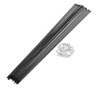 INFINAUTO 20 Set 14G Straight Pull Bicycle Spokes 249mm Straight Pull Bike Wheel Spokes Carbon Steel Black