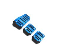 INFINAUTO 3 in 1 Blue Metal Non-Slip Brake Foot Rest Gas Clutch Pedal Pad Cover Set for Car Stylish Design