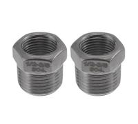 INFINAUTO 304 Stainless Steel Pipe Fittings 1/2" Male x 3/8" Female BSPT Reducer Hex Bushing 2 Pcs