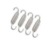 INFINAUTO 4 Pcs 55mm 2.17" Motorcycle Muffler Exhaust Pipe Spring Silver Tone Stylish Design