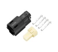 INFINAUTO 4 Pin Headlight Waterproof Connector Plug, 1.5mm Series Female Wire Terminal Connector for Harley-Davidson Plastic Copper Black, 1 Set