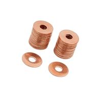 INFINAUTO 40pcs M6 x 18mm x 1mm Copper Flat Washer Sealing Ring for Screw Bolt Stylish Design