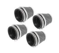 INFINAUTO 4pcs Universal 54mm Motorbike Air Filter Cleaner Round Tapered | Black, Stylish Design, Stainless Steel, Rubber