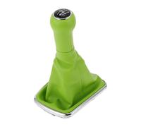 INFINAUTO 5 Speed Gear Shifter Knob with Cover, Gearbox Stick Shifter Lever Knob for Volkswagen Bora Golf MK4 1998-2007 Plastic Faux Leather Green Black, 1 Pc